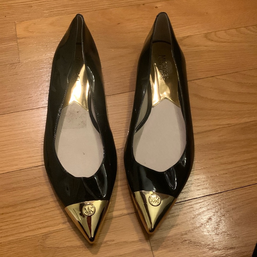 Michael Kors patent flats